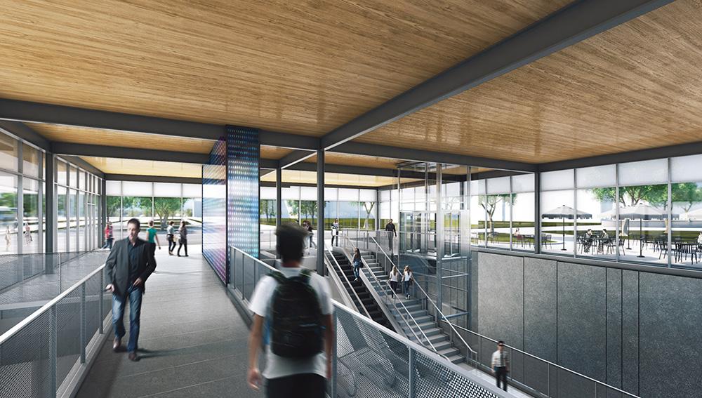 Architectural render of Technoparc station Architectural render of Technoparc station