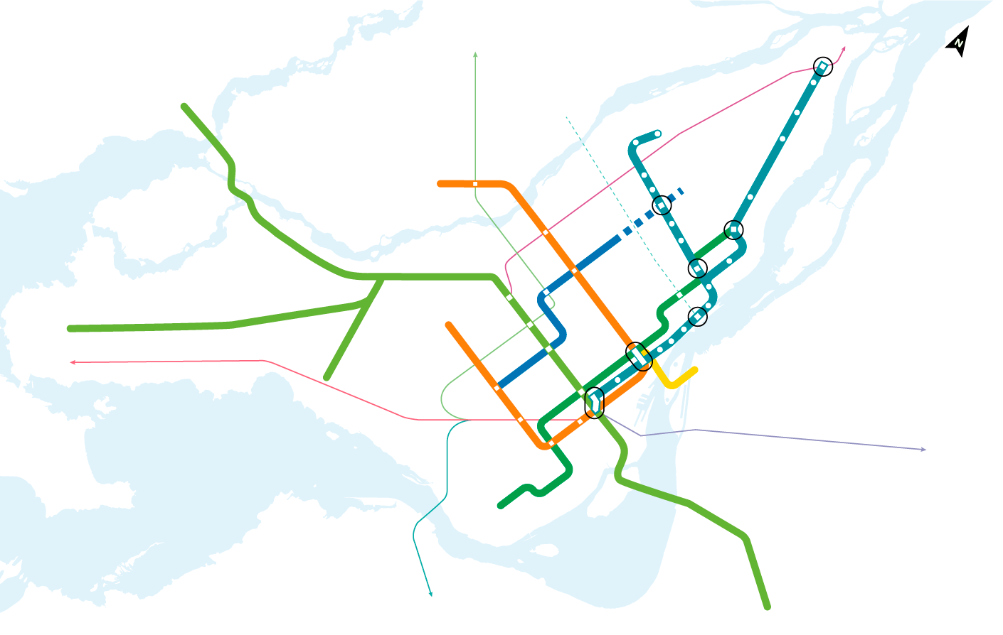 REM de l'Est connections to transport networks REM de l'Est connections to transport networks