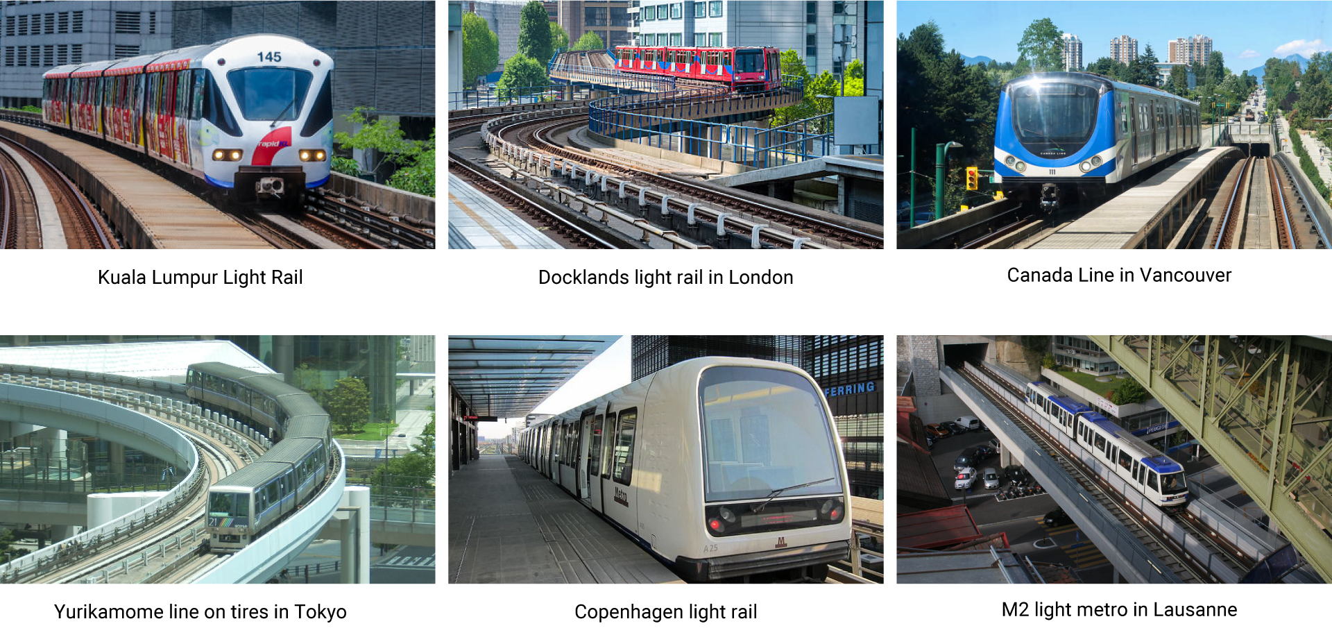 Automated light rail examples Automated light rail examples