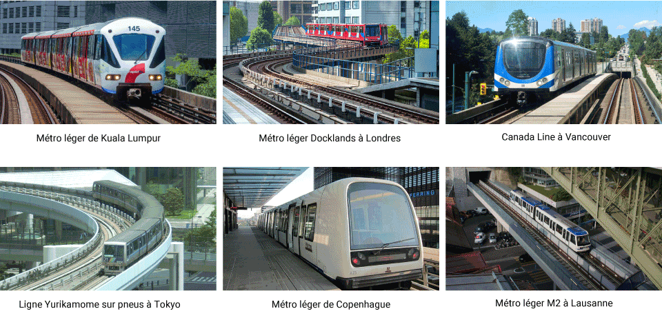 Exemples de métro léger à travers le monde