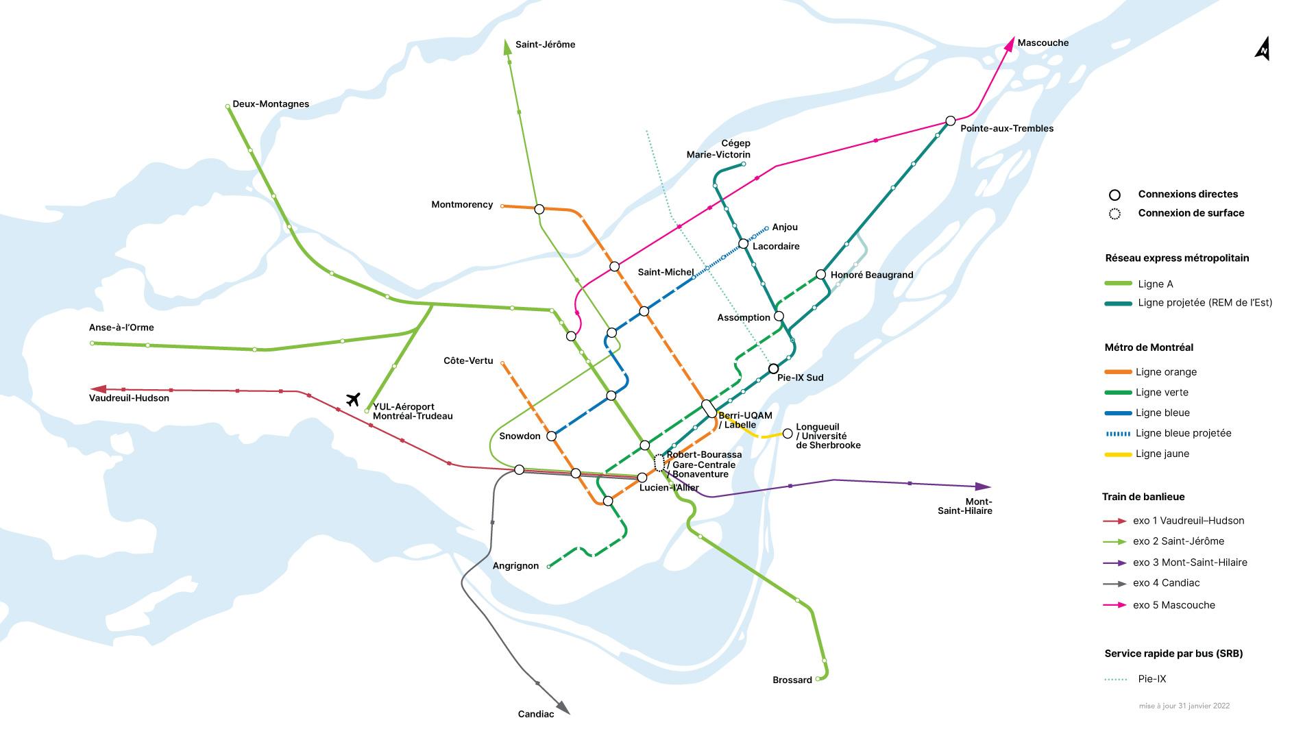 Carte du réseau complet potentiel