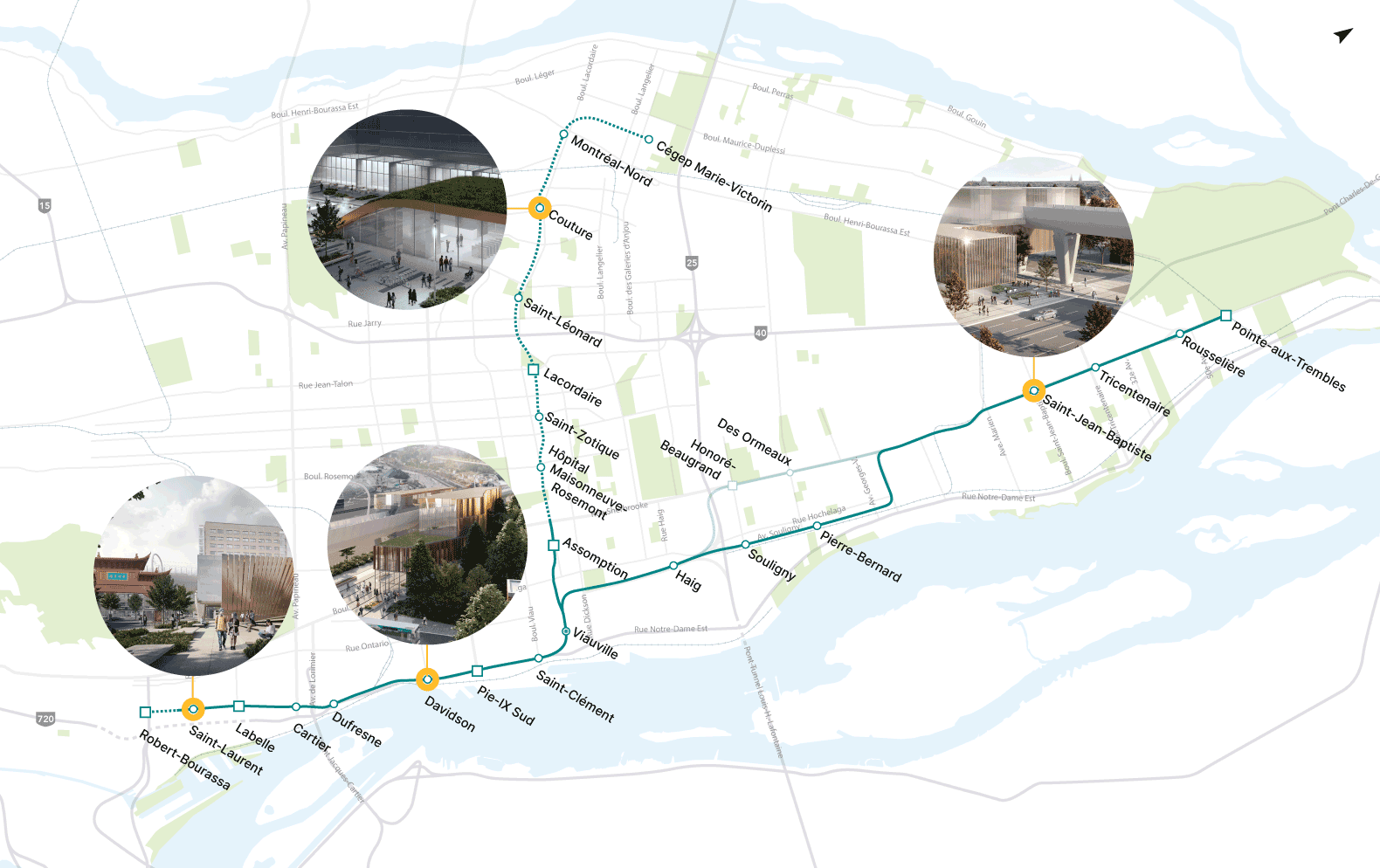 Preliminary rendering map of the REM de l'Est